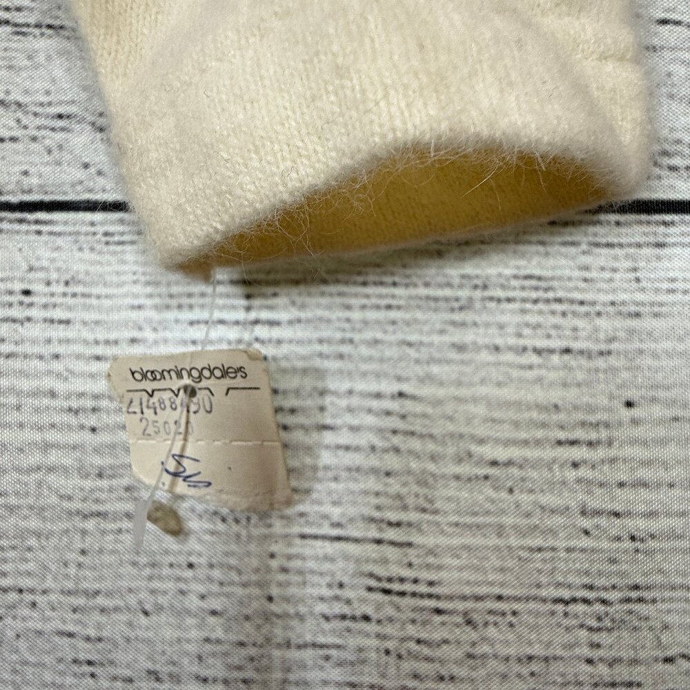 NWT Vintage Outlander Lambswool Angora Padded Shoulders Cream Dress Size XS - Picture 5 of 7